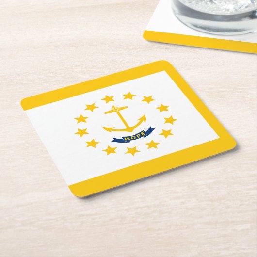 Vlag op Rhode Island - eiland Kartonnen Onderzetters (Schuin)