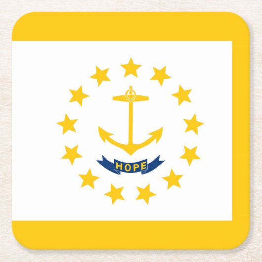 Vlag op Rhode Island - eiland Kartonnen Onderzetters (Voorkant)