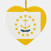 Vlag op Rhode Island - eiland Keramisch Ornament (Voorkant)