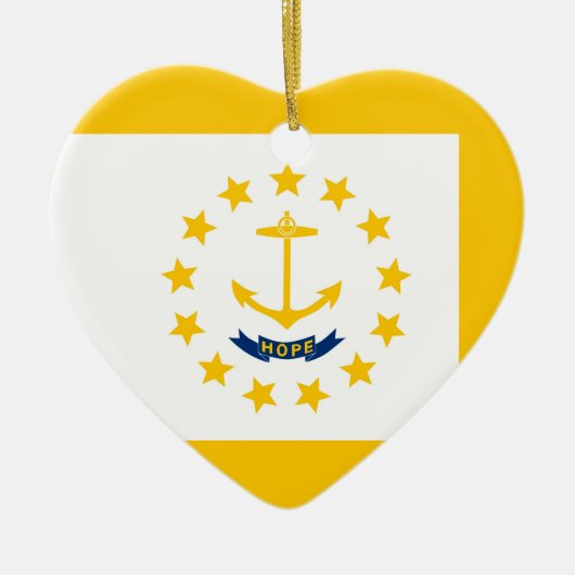 Vlag op Rhode Island - eiland Keramisch Ornament (Voorkant)