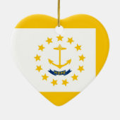 Vlag op Rhode Island - eiland Keramisch Ornament (Achterkant)