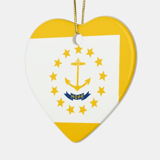 Vlag op Rhode Island - eiland Keramisch Ornament (Links)