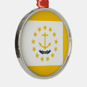 Vlag op Rhode Island - eiland Metalen Ornament (Rechts)
