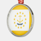 Vlag op Rhode Island - eiland Metalen Ornament (Links)