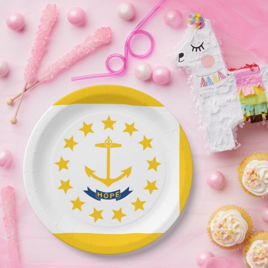 Vlag op Rhode Island - eiland Papieren Bordje (Feest)