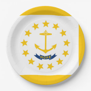 Vlag op Rhode Island - eiland Papieren Bordje