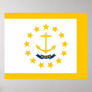 Vlag op Rhode Island - eiland Poster