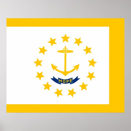 Vlag op Rhode Island - eiland Poster (Voorkant)