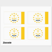 Vlag op Rhode Island - eiland Rechthoekige Sticker (Vel)