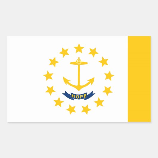 Vlag op Rhode Island - eiland Rechthoekige Sticker (Voorkant)