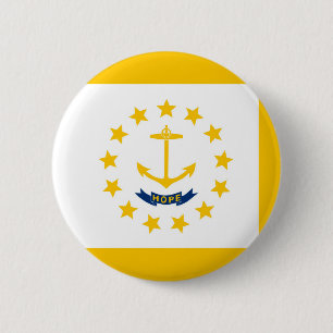 Vlag op Rhode Island - eiland Ronde Button 5,7 Cm