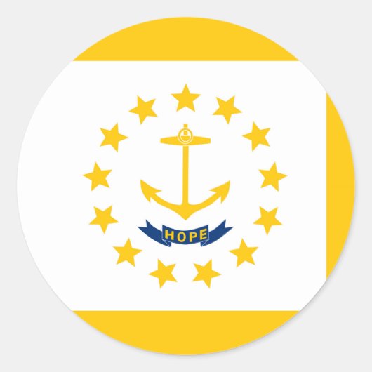 Vlag op Rhode Island - eiland Ronde Sticker (Voorkant)