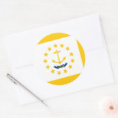 Vlag op Rhode Island - eiland Ronde Sticker (Envelop)