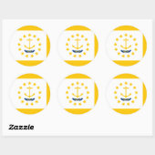 Vlag op Rhode Island - eiland Ronde Sticker (Vel)