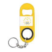 Vlag op Rhode Island - eiland Sleutelhanger Flessenopener (Voorkant)