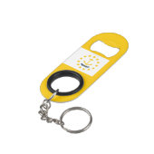 Vlag op Rhode Island - eiland Sleutelhanger Flessenopener (Achterkant Gekanteld)