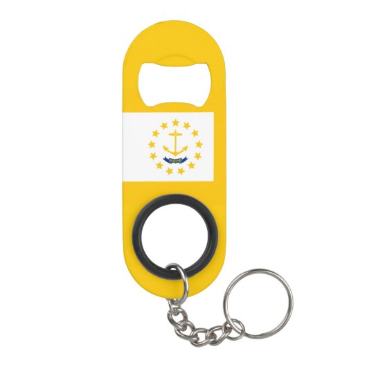 Vlag op Rhode Island - eiland Sleutelhanger Flessenopener (Achterkant)