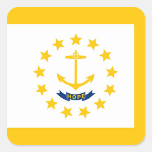 Vlag op Rhode Island - eiland Vierkante Sticker