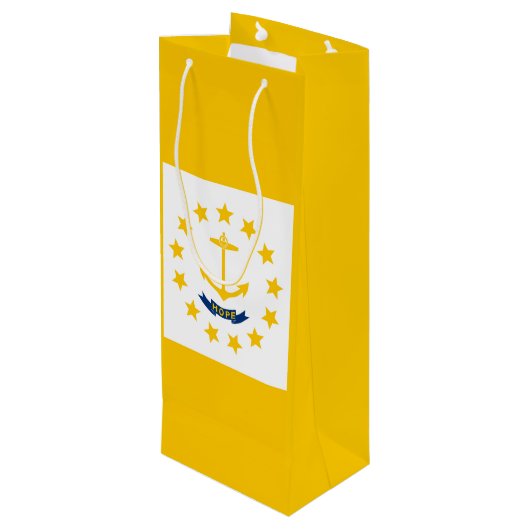 Vlag op Rhode Island - eiland Wijn Cadeautas (Achterkant Gekanteld)