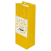 Vlag op Rhode Island - eiland Wijn Cadeautas (Voorkant Gekanteld)