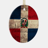 Vlag oude Wooden Dominicaanse Republiek Keramisch Ornament (Rechts)