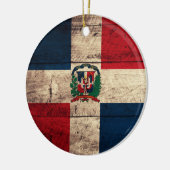Vlag oude Wooden Dominicaanse Republiek Keramisch Ornament (Links)