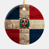 Vlag oude Wooden Dominicaanse Republiek Keramisch Ornament (Achterkant)