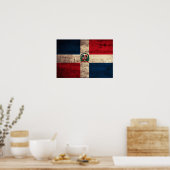 Vlag oude Wooden Dominicaanse Republiek Poster (Keuken)