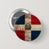 Vlag oude Wooden Dominicaanse Republiek Ronde Button 5,7 Cm (Voorkant /achterkant)