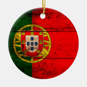 Vlag oude Wooden Portugal Keramisch Ornament