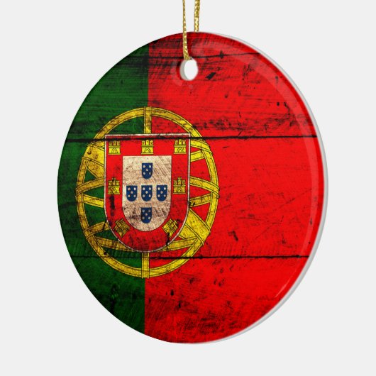 Vlag oude Wooden Portugal Keramisch Ornament (Links)