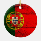 Vlag oude Wooden Portugal Keramisch Ornament (Achterkant)