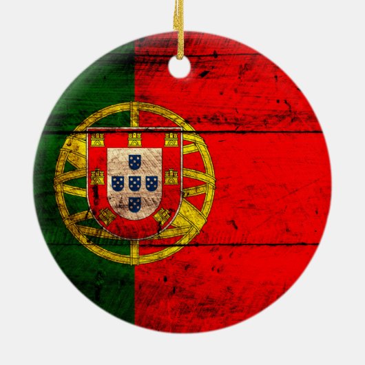 Vlag oude Wooden Portugal Keramisch Ornament (Achterkant)