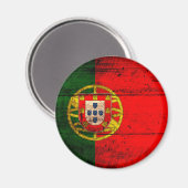 Vlag oude Wooden Portugal Magneet (Voorkant / Achterkant)