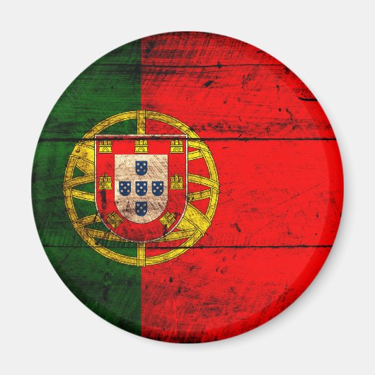 Vlag oude Wooden Portugal Magneet (Voorkant)