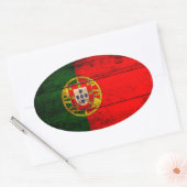 Vlag oude Wooden Portugal Ovale Sticker (Envelop)
