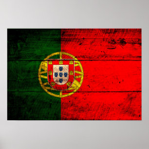 Vlag oude Wooden Portugal Poster
