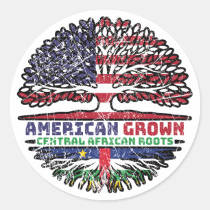 Vlag over bomen in Midden-Afrika Ronde Sticker