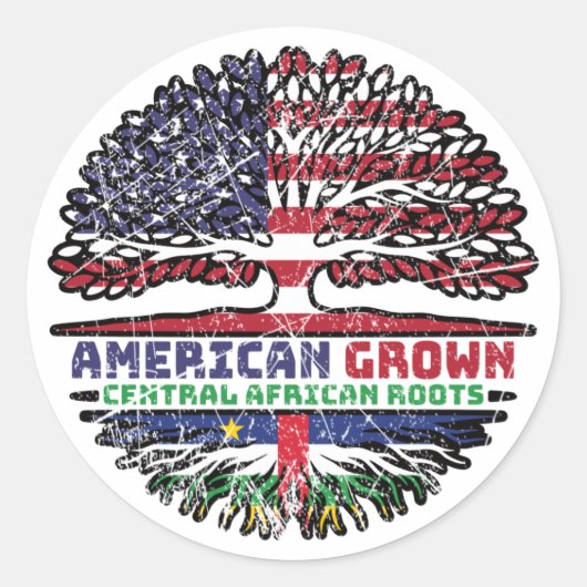 Vlag over bomen in Midden-Afrika Ronde Sticker (Voorkant)