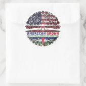 Vlag over bomen in Midden-Afrika Ronde Sticker (Tas)