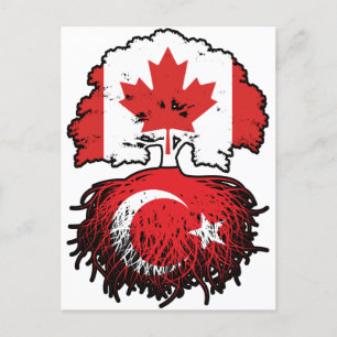 Vlag over de bomen in Turkije - Turks Canada Briefkaart