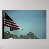 Vlag over Teton afdrukken Poster (Voorkant)