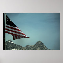 Vlag over Teton afdrukken Poster