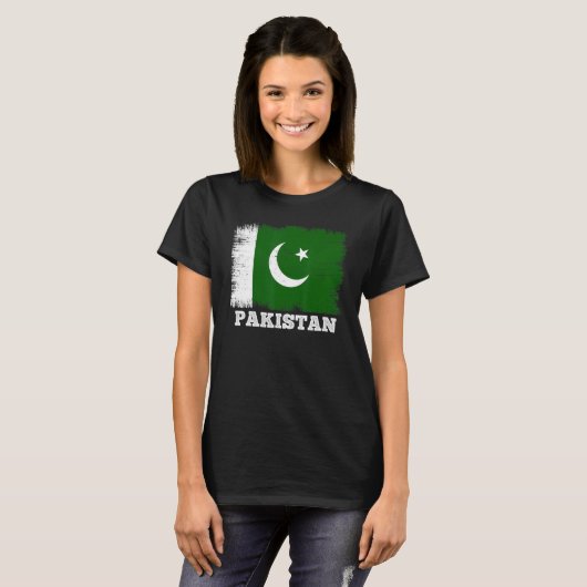  vlag Pakistan land retroffect Pakistani T-shirt (Voorkant volledig)