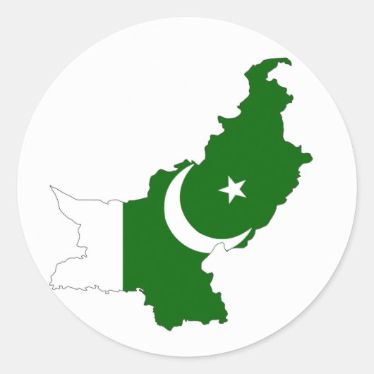 vlag pakistan - symbool ronde sticker (Voorkant)
