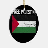 Vlag Palestina Vrij Palestina Vlag Arabisch  Keramisch Ornament (Rechts)