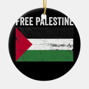 Vlag Palestina Vrij Palestina Vlag Arabisch  Keramisch Ornament