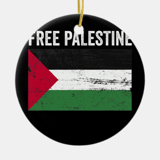 Vlag Palestina Vrij Palestina Vlag Arabisch  Keramisch Ornament (Voorkant)