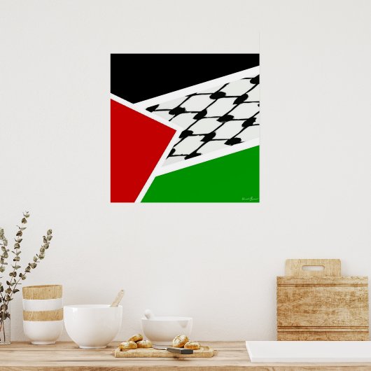 vlag Palestine Keffiyah Poster (Keuken)