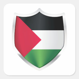 vlag Palestine Silver Shield Vierkante Sticker